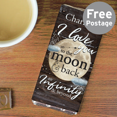 Personalised To the Moon & Infinity... Milk Chocolate Bar Confectionery Everything Personal