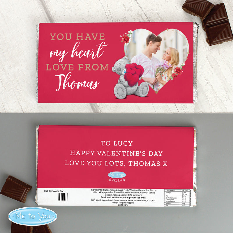 Personalised Me To You Valentines Photo Upload Chocolate Bar Licensed Products Everything Personal