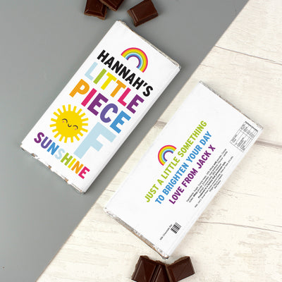 Personalised Rainbow Sunshine Milk Chocolate Bar Confectionery Everything Personal