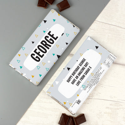 Personalised Geo Milk Chocolate Bar Confectionery Everything Personal