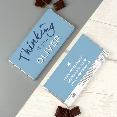 Personalised Thinking of You Milk Chocolate Bar Confectionery Everything Personal