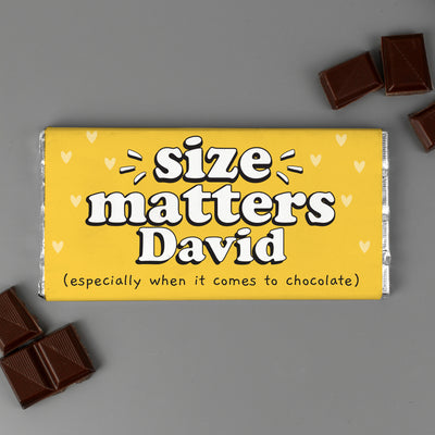 Personalised Size Matters Milk Chocolate Bar Confectionery Everything Personal