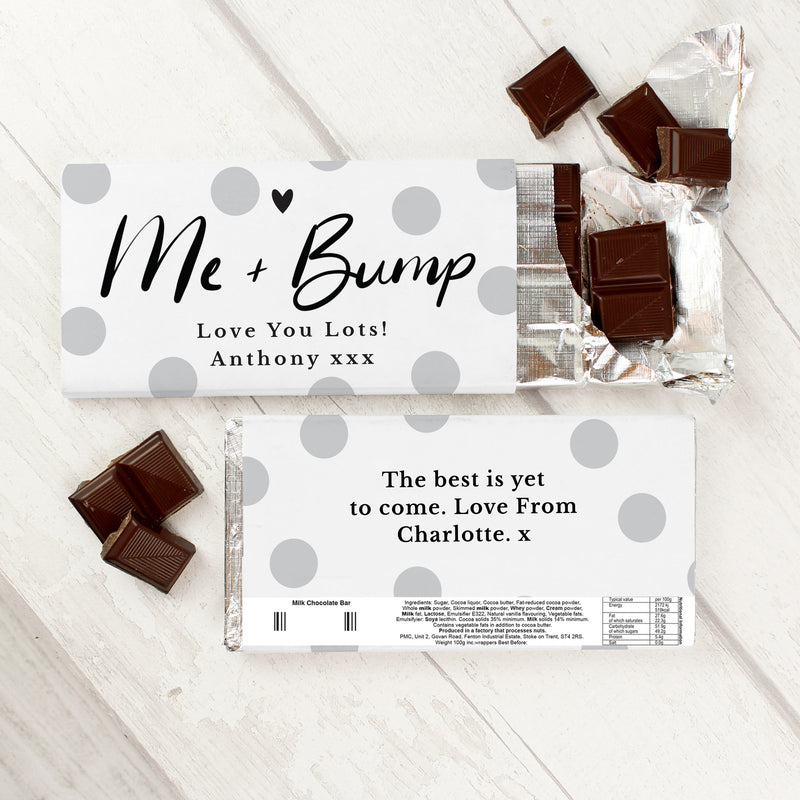 Personalised Me & Bump Design Milk Chocolate Bar Confectionery Everything Personal