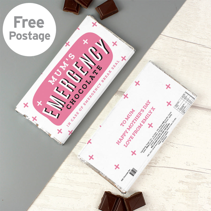 Personalised Ladies Emergency Milk Chocolate Bar Confectionery Everything Personal