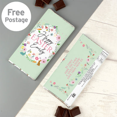 Personalised Easter Springtime Milk Chocolate Bar Confectionery Everything Personal