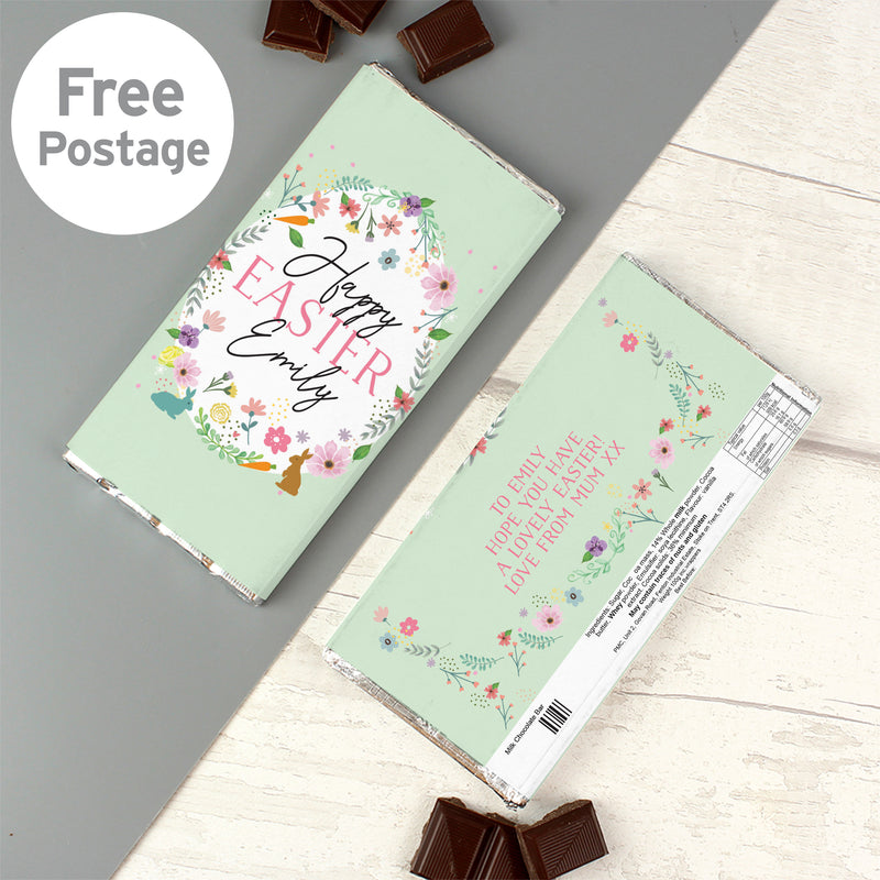 Personalised Easter Springtime Milk Chocolate Bar Confectionery Everything Personal