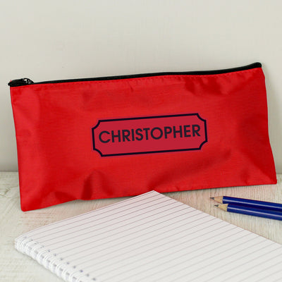 Personalised Red Pencil Case Stationery & Pens Everything Personal