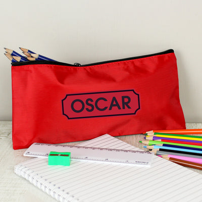 Red Pencil Case with Personalised Pencils & Crayons Stationery & Pens Everything Personal