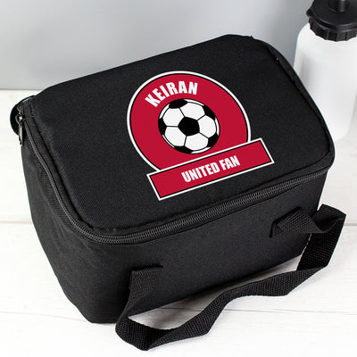 Personalised Red Football Fan Lunch Bag Textiles Everything Personal