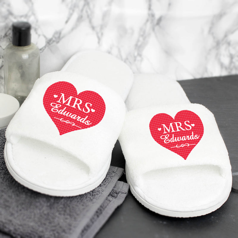 Personalised Mrs Velour Slippers Clothing Everything Personal