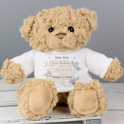 Personalised Garden Bloom Message Teddy Bear Plush Everything Personal