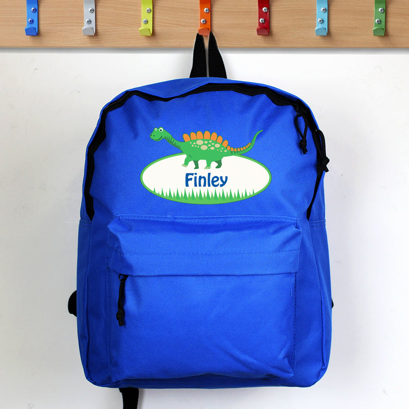 Personalised Dinosaur Blue Backpack Textiles Everything Personal