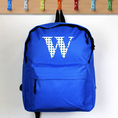 Personalised Star Initial Blue Backpack Textiles Everything Personal