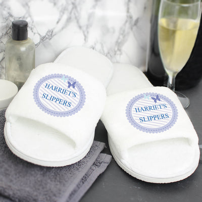 Personalised Butterfly Velour Slippers Clothing Everything Personal