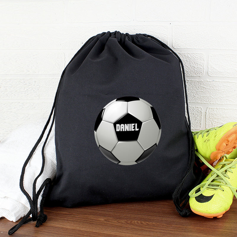 Personalised Football Black Swim & Kit Bag Textiles Everything Personal