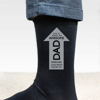 Personalised Awesome Dad Men's Socks Clothing Everything Personal