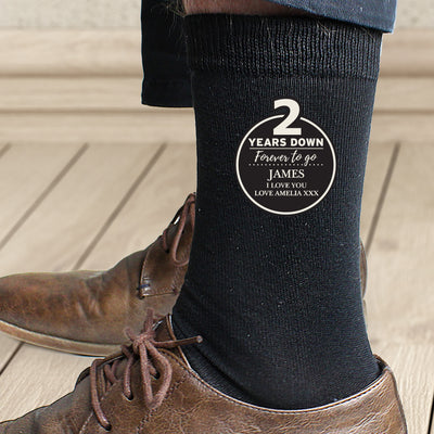Personalised 2nd Anniversary Mens Socks Clothing Everything Personal