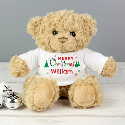 Personalised Merry Christmas Teddy Bear Plush Everything Personal