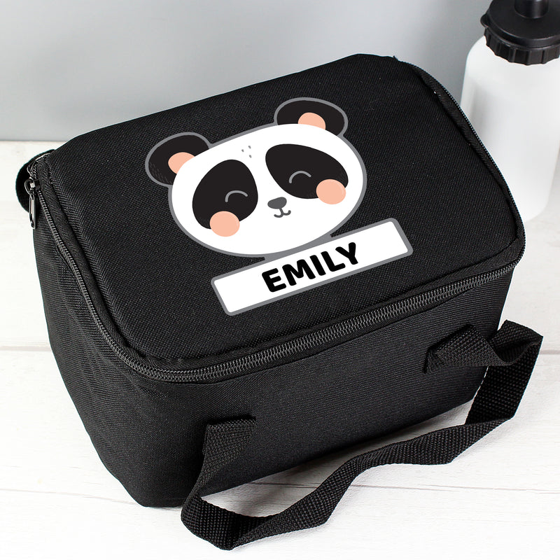 Personalised Panda Black Lunch Bag Textiles Everything Personal