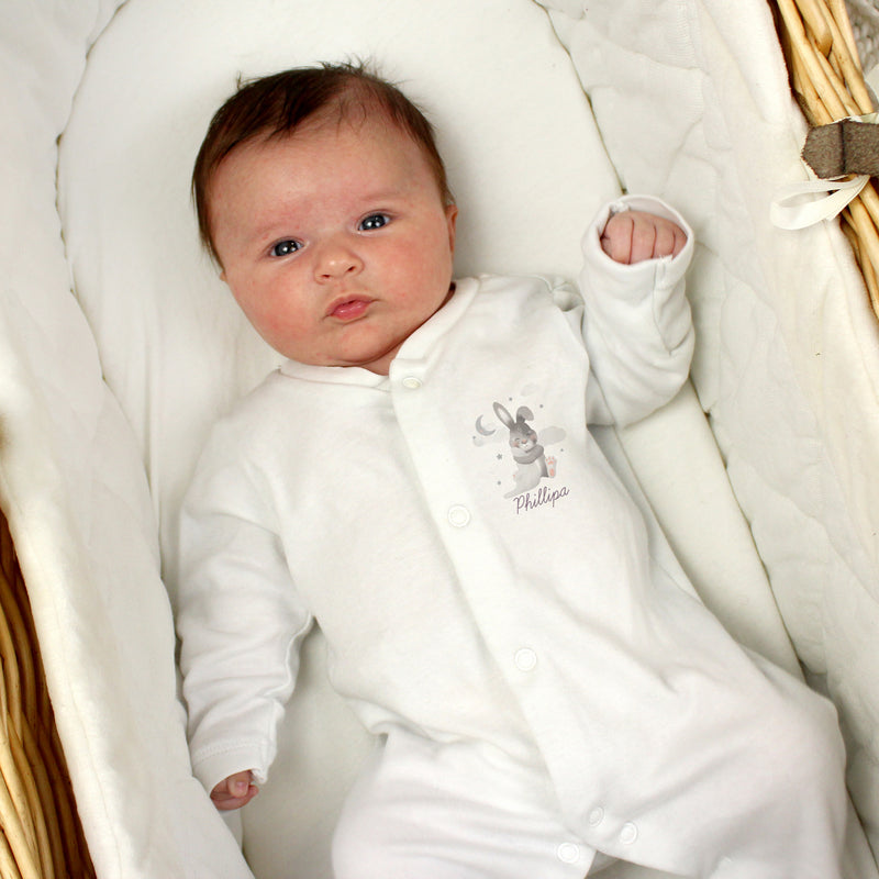 Personalised Baby Bunny Babygrow 0-3 months Clothing Everything Personal