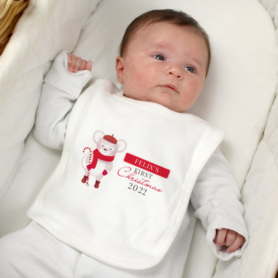 Personalised '1st Christmas' Mouse Bib Mealtime Essentials Everything Personal