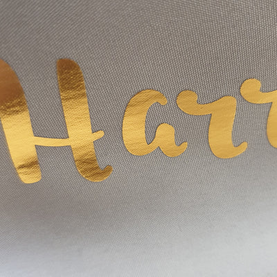 Personalised Gold Name Grey Vanity Bag Textiles Everything Personal