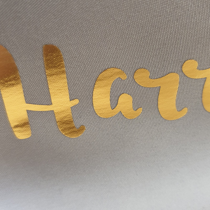 Personalised Gold Name Grey Vanity Bag Textiles Everything Personal