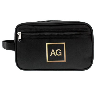 Personalised Gold Initials Black Vanity Bag Textiles Everything Personal