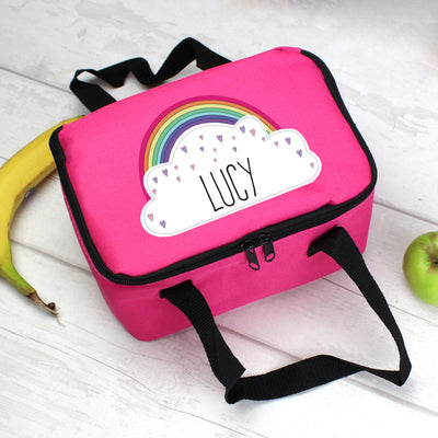 Personalised Rainbow Pink Lunch Bag Mealtime Essentials Everything Personal