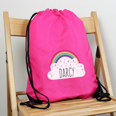 Personalised Rainbow Pink Swim & Kit Bag Textiles Everything Personal