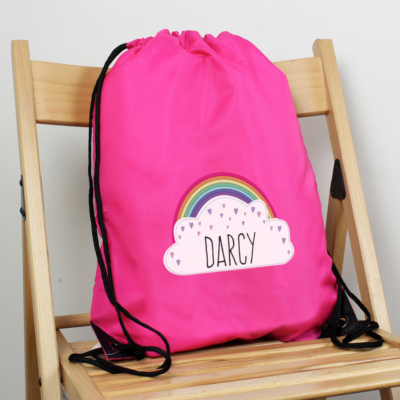Personalised Rainbow Pink Swim & Kit Bag Textiles Everything Personal