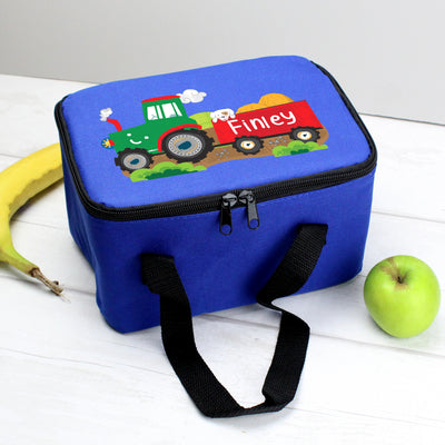 Personalised Tractor Blue Lunch Bag Mealtime Essentials Everything Personal