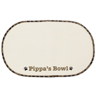 Personalised Brown Paw Print Pet Bowl Placemat Pet Gifts Everything Personal