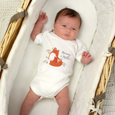 Personalised Mummy and Me Fox 0-3 Months Baby Vest Clothing Everything Personal