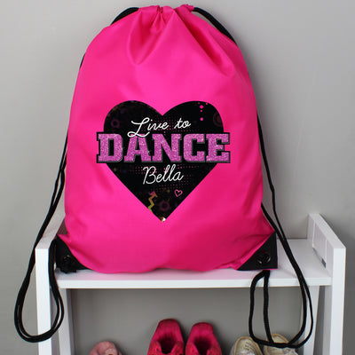 Personalised 'Live to Dance' Pink Kit Bag Textiles Everything Personal