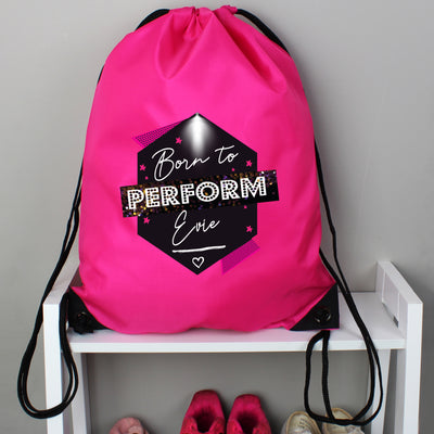 Personalised 'Born to Perform' Pink Kit Bag Textiles Everything Personal
