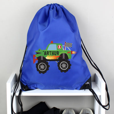 Personalised Monster Truck Blue Kit Bag Textiles Everything Personal