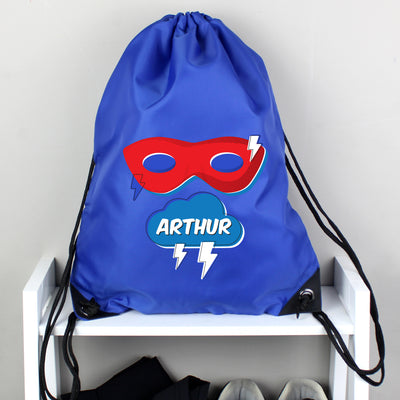 Personalised Superhero Blue Kit Bag Textiles Everything Personal