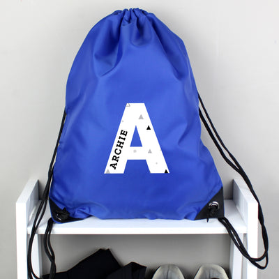 Personalised Initial Blue Kit Bag Textiles Everything Personal