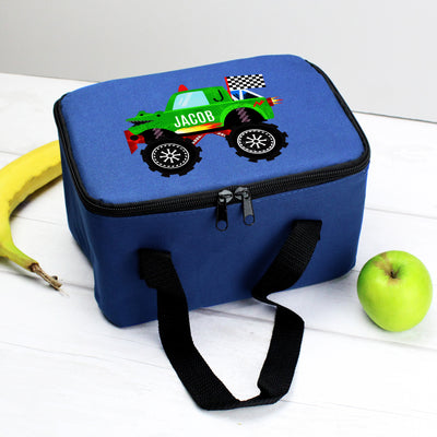 Personalised Monster Truck Blue Lunch Bag Mealtime Essentials Everything Personal