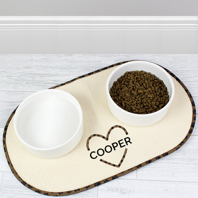 Personalised Love Heart Pet Bowl Placemat Pet Gifts Everything Personal