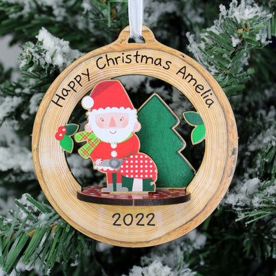 Personalised Make Your Own Toadstool Santa 3D Decoration Kit Wooden Everything Personal