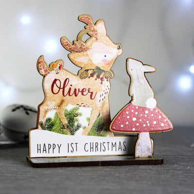Personalised Make Your Own Festive Fawn 3D Decoration Kit Wooden Everything Personal