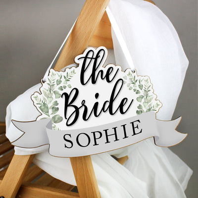 Personalised The Bride Wooden Hanging Decoration Hanging Decorations & Signs Everything Personal