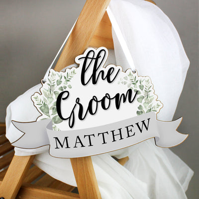 Personalised The Groom Wooden Hanging Decoration Hanging Decorations & Signs Everything Personal