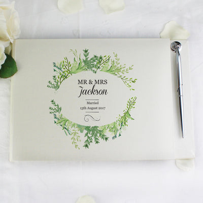 Personalised Fresh Botanical Hardback Guest Book & Pen Photo Frames, Albums and Guestbooks Everything Personal