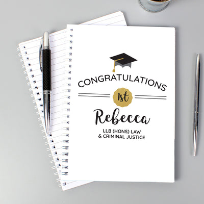 Personalised Graduation A5 Notebook Stationery & Pens Everything Personal