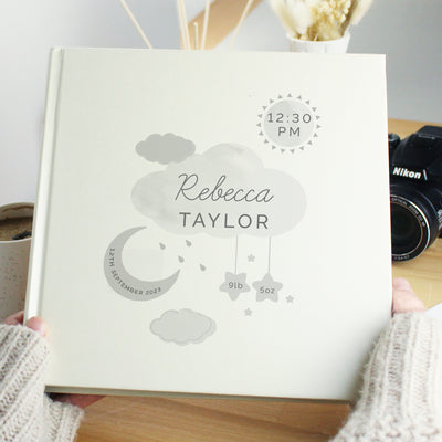 Personalised New Baby Moon & Stars Album with Sleeves Photo Frames, Albums and Guestbooks Everything Personal