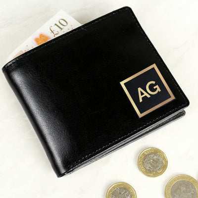 Personalised Gold Initials Leather Wallet Leather & Leatherette Everything Personal