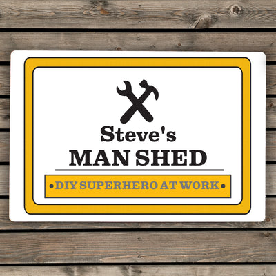 Personalised Man At Work Sign Hanging Decorations & Signs Everything Personal